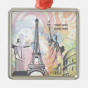 Monuments of the world custom ornament