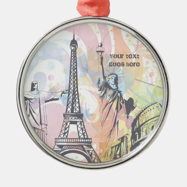 Monuments of the world custom ornament (Front)