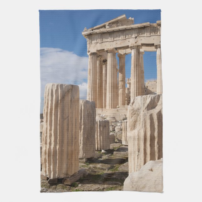 Monuments | Parthenon Acropolis Athens Greece Kitchen Towel (Vertical)