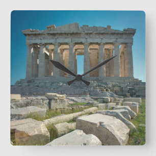 Monuments Parthenon Athens, Greece Square Wall Clock
