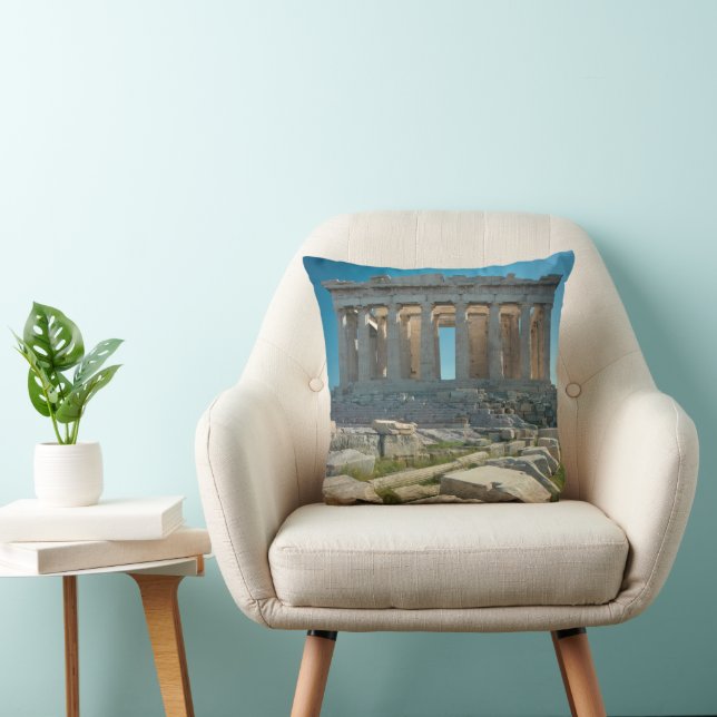 Monuments | Parthenon Athens, Greece Throw Pillow (Chair)