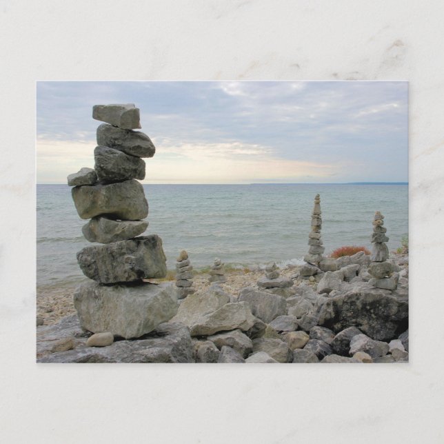 Monuments rocheux de l'île Mackinac, MI - Carte po (Devant)