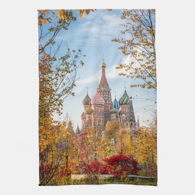 Monuments | St. Basil's Cathedral Moscow Kitchen Towel (Vertical)