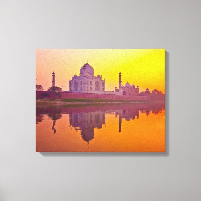 Monuments | Taj Mahal at Sunset Canvas Print (Front)