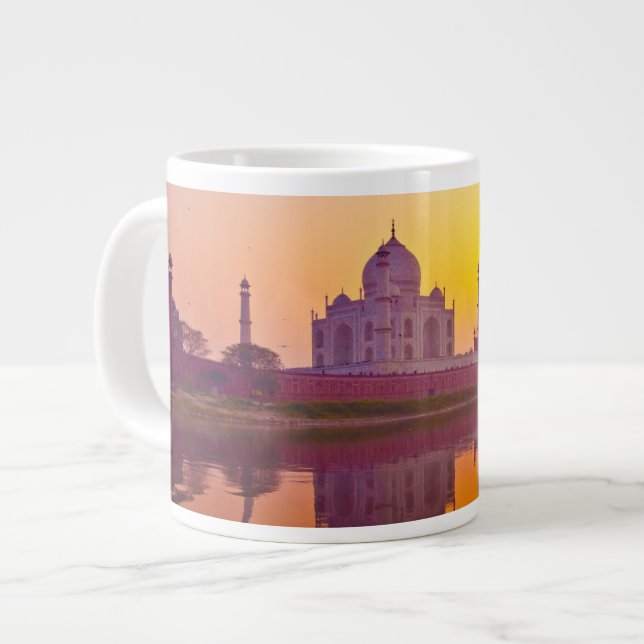 Monuments | Taj Mahal at Sunset Large Coffee Mug (Front Left)