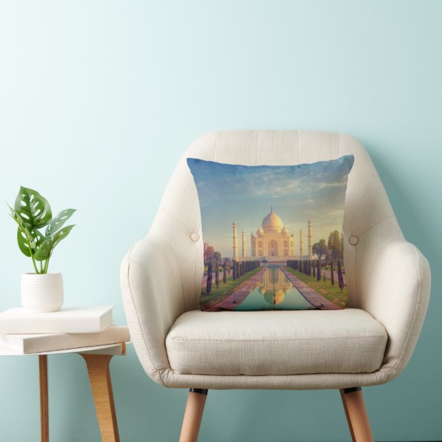 Monuments | Taj Mahal Colours Throw Pillow (Chair)