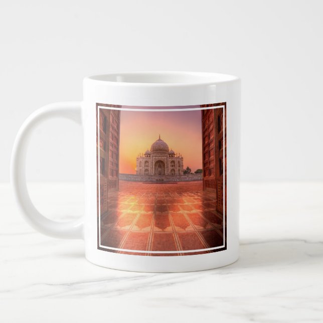 Monuments | Taj Mahal, India at Sunset Large Coffee Mug (Left)