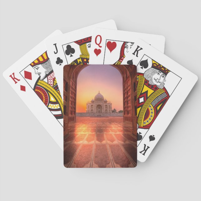 Monuments | Taj Mahal, India at Sunset Playing Cards (Back)