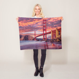 Monuments The Golden Gate San Francisco, CA Fleece Blanket
