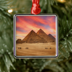 Monuments The Great Pyramids Metal Ornament