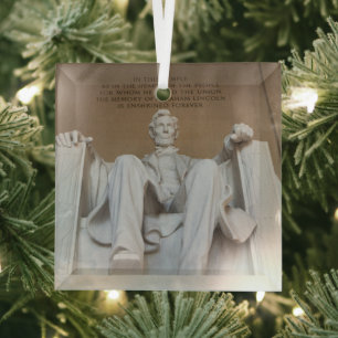 Monuments   The Lincoln Memorial Glass Ornament