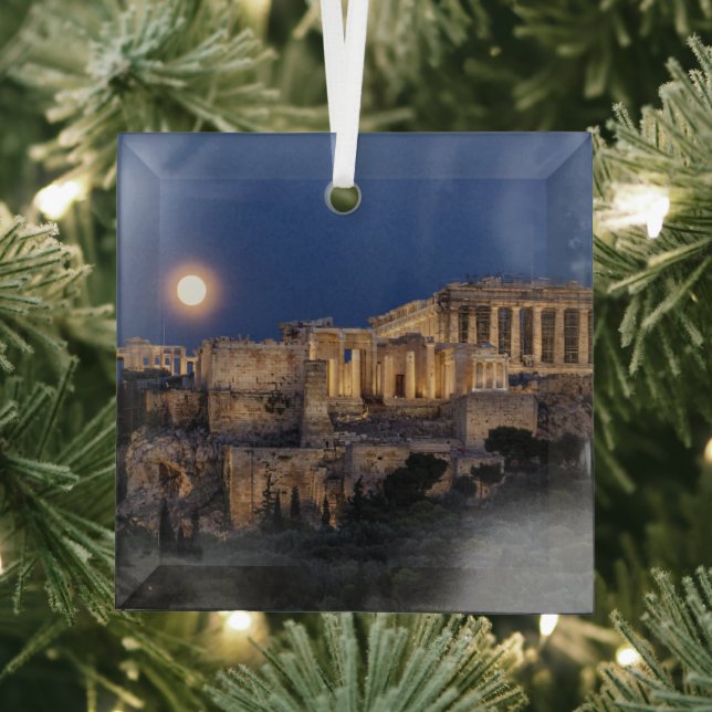 Monuments | The Parthenon Athens, Greece Glass Ornament (Insitu)