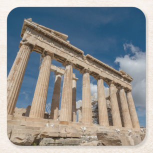 Monuments The Parthenon, Greece Square Paper Coaster