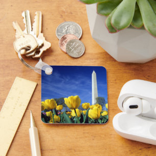 Monuments   Washington Monument in Spring Keychain