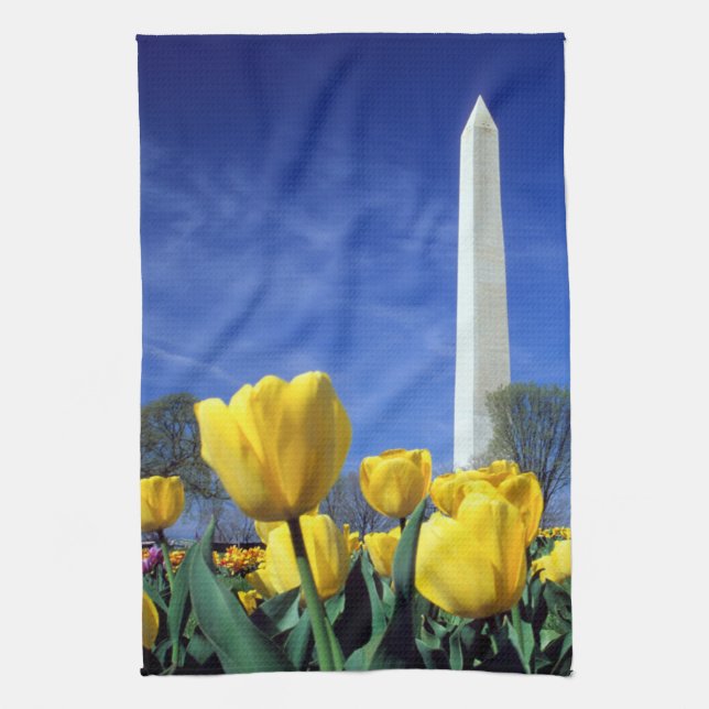 Monuments | Washington Monument in Spring Kitchen Towel (Vertical)