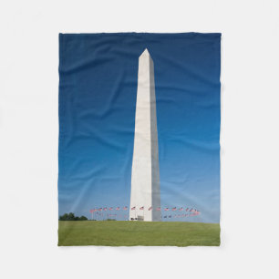 Monuments   Washington Monument with Flags Fleece Blanket