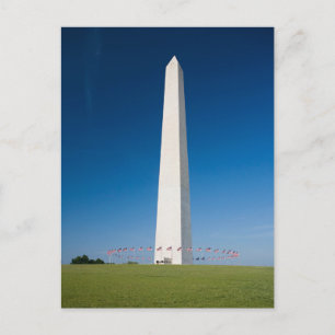 Monuments   Washington Monument with Flags Postcard