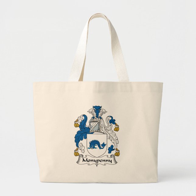 Monypenny Family Crest Large Tote Bag (Front)