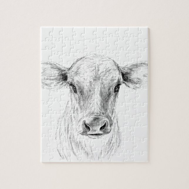 Moo A Young Jersey Cow Jigsaw Puzzle (Vertical)