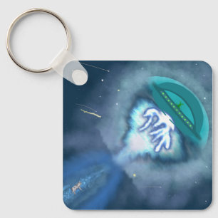 Moo Abduction Keychain