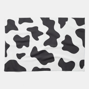 MOO Black and White Dairy Cow Pattern Print Gifts Kitchen Towel