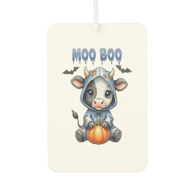 Moo Boo Halloween Cow Air Freshener (Front)