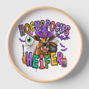 Moo Boo Halloween Cow Clock