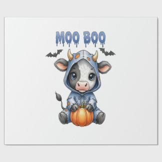Moo Boo Halloween Cow Wrapping Paper