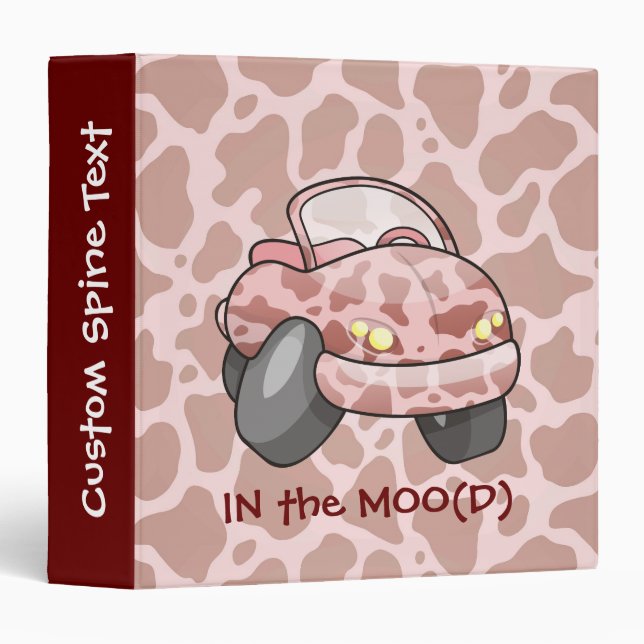 Moo Car 3 Ring Binder (Front/Spine)