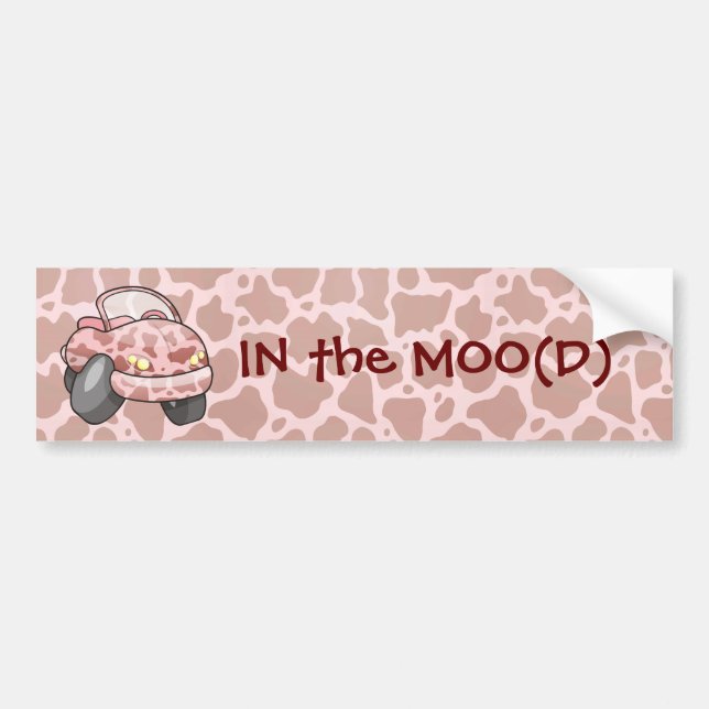 Moo Car Bumper Sticker (Front)
