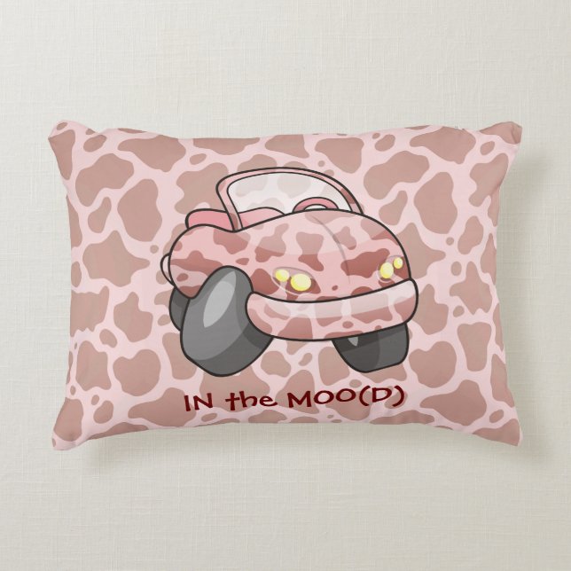 Moo Car Decorative Pillow (Front)