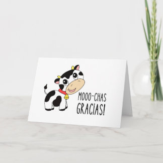 Moo-chas Gracias! Cute Thank You Card (Horizontal)