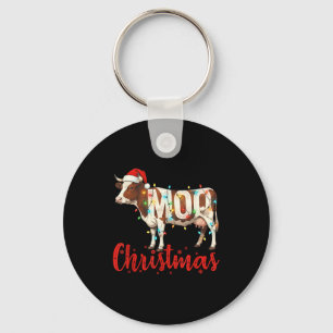Moo Christmas Funny Cow Lovers Cattle Famer Farmin Keychain