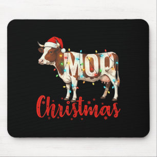Moo Christmas Funny Cow Lovers Cattle Famer Farmin Mouse Pad