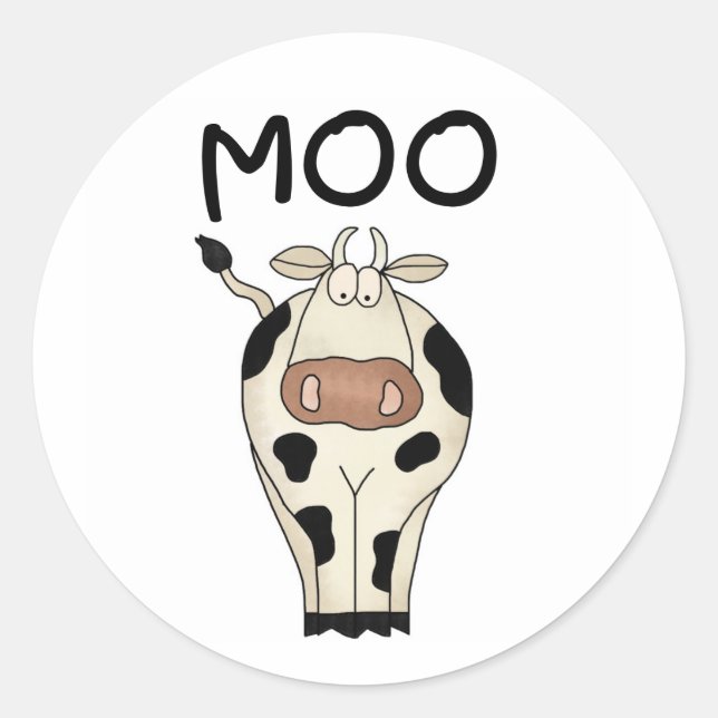 Moo Cow Classic Round Sticker (Front)