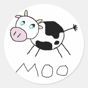 Moo Cow Classic Round Sticker