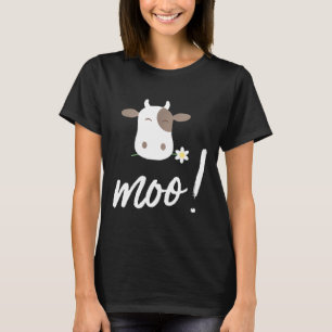 Moo Cow Cow Pattern Flower Farmer  Cute T-Shirt