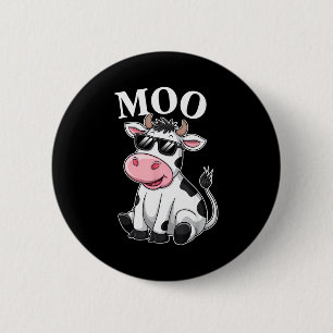 Moo Cow - Funny Farmer Cow For Men Women Kids Boys 2 Inch Round Button