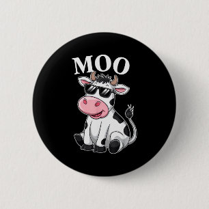 Moo Cow - Funny Farmer Cow For Men Women Kids Boys 2 Inch Round Button