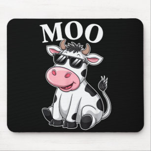 Moo Cow - Funny Farmer Cow For Men Women Kids Boys Mouse Pad