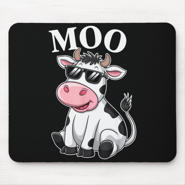 Moo Cow - Funny Farmer Cow For Men Women Kids Boys Mouse Pad (Front)