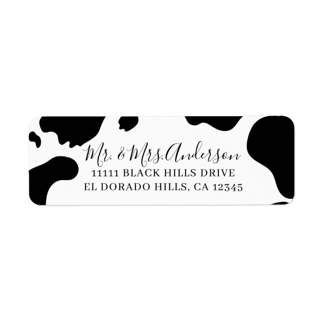 Moo Cow Spots Imprimer Mariage noir et blanc (Devant)