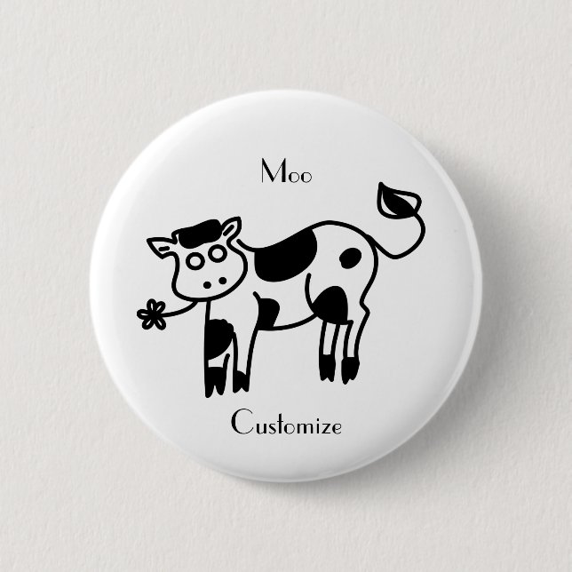 Moo Cow Thunder_Cove  2 Inch Round Button (Front)