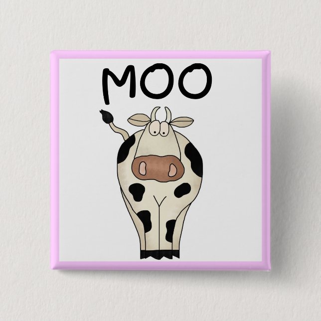 Moo Cow Tshirts and Gifts 2 Inch Square Button (Front)