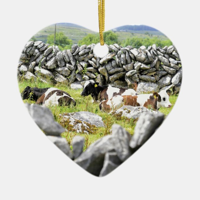 Moo Cows Ceramic Ornament (Front)