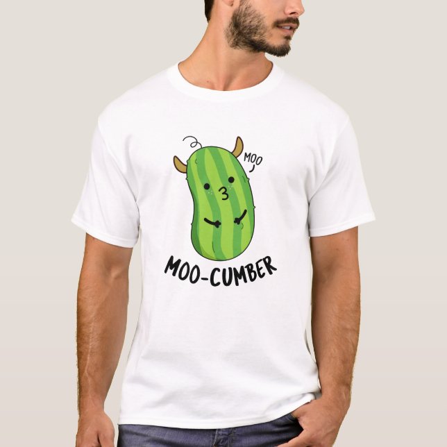 Moo-cumber Funny Veggie Cucumber Pun  T-Shirt (Front)