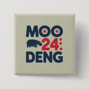 Moo Deng 2024 Moo Deng Moo Deng Cute Baby Hippo 2 Inch Square Button