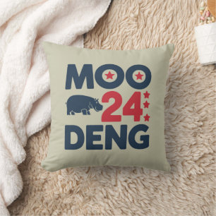 Moo Deng 2024 Moo Deng Moo Deng Cute Baby Hippo Throw Pillow