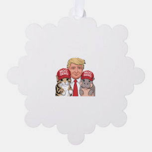 Moo Deng 24 Trump’s Fun Campaign with Hippo & Cat Ornament Card