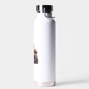 Moo Deng 24 Trump’s Wild Ride with Cat and Hippo!  Water Bottle